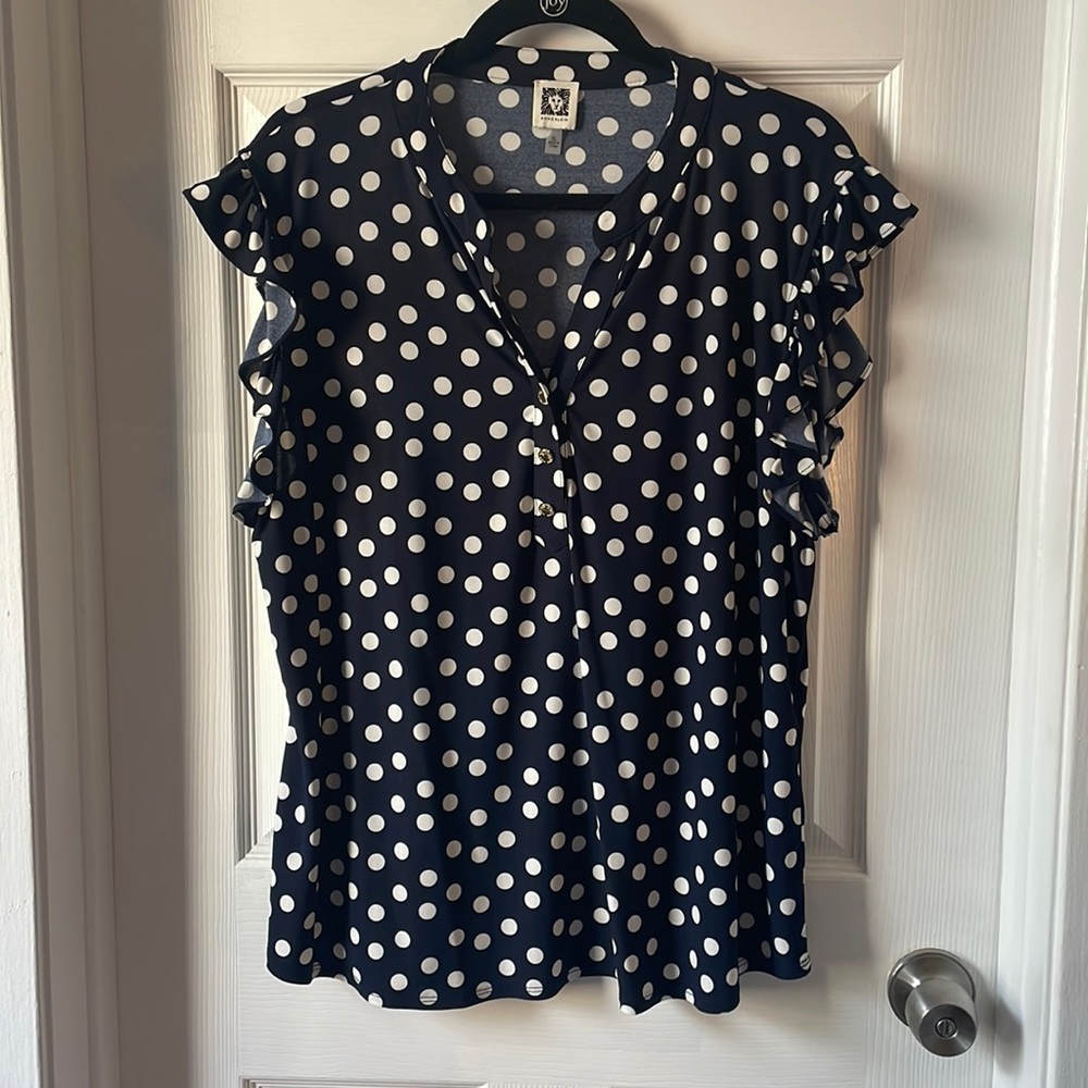Anne Klein navy blouse